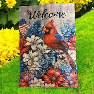 Welcome Cardinal Garden Flag